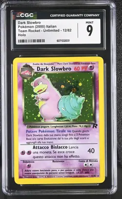 CGC 9 MINT Dark Slowbro Team Rocket 12/82 Holo Italian Pokemon Card - Image 1