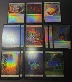 Marvel Spider-Man Magic The Gathering Lot (land And Tokens) Read Desc. - Image 1