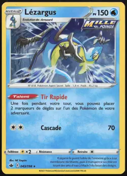 Carte Pokemon Lezargus 043/198 Holo Regne de Glace Francais - Image 1