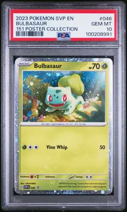 2023 POKEMON SVP EN-SV BLACK STAR PROMO 151 POSTER COLL #046 BULBASAUR PSA 10 - Image 1