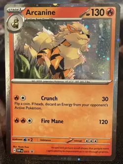 Pokemon TCG Arcanine SVP011 Black Star Promo Cosmos Holo Rare - Image 1
