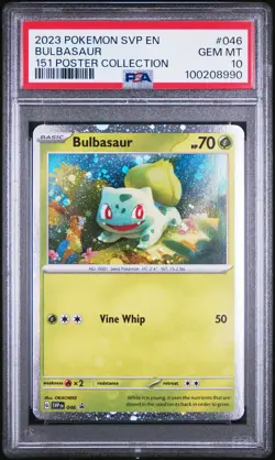 2023 POKEMON SVP EN-SV BLACK STAR PROMO 151 POSTER COLL #046 BULBASAUR PSA 10 - Image 1