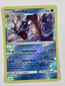 Gyarados Rev Reverse Holo SM Burning Shadows Pokemon NM 33/147 Sun & Moon A - Image 1