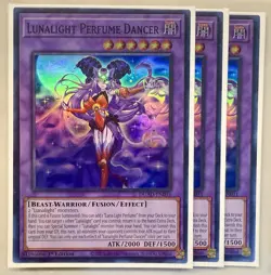 Yugioh! 3x Lunalight Perfume Dancer DUAD-EN031 Super Rare 1st Ed NM - Image 1