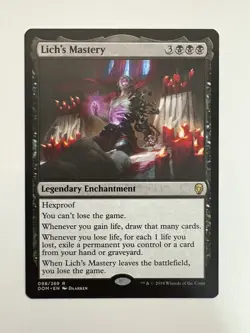 Lich’s Mastery MTG Magic the Gathering Card NM Near Mint DOM - Image 1