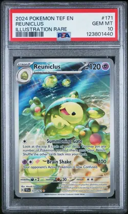 2024 POKEMON TEF EN-TEMPORAL FORCES ILLUSTRATION RARE #171 REUNICLUS PSA 10 - Image 1