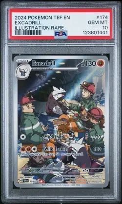 2024 POKEMON TEF EN-TEMPORAL FORCES ILLUSTRATION RARE #174 EXCADRILL PSA 10 - Image 1