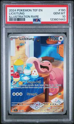 2024 POKEMON TEF EN-TEMPORAL FORCES ILLUSTRATION RARE #180 LICKITUNG PSA 10 - Image 1