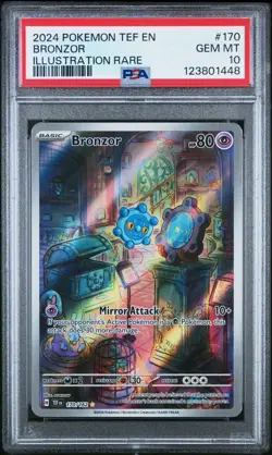 2024 POKEMON TEF EN-TEMPORAL FORCES ILLUSTRATION RARE #170 BRONZOR PSA 10 - Image 1