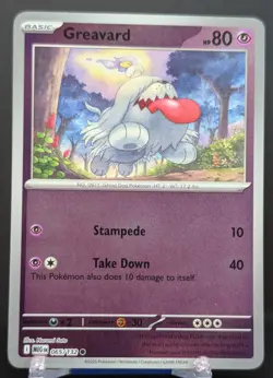Pokemon Greavard 065/132 Reverse Holo Mega Evolution English - Image 1