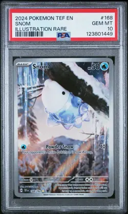 2024 POKEMON TEF EN-TEMPORAL FORCES 168 SNOM ILLUSTRATION RARE PSA 10 - Image 1