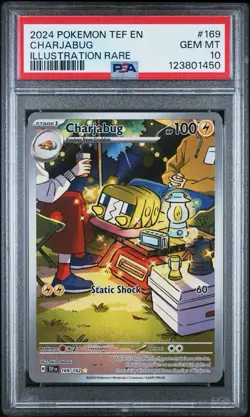 2024 POKEMON TEF EN-TEMPORAL FORCES ILLUSTRATION RARE #169 CHARJABUG PSA 10 - Image 1