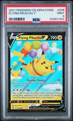 2021 POKEMON CELEBRATIONS #006 FLYING PIKACHU V PSA 9 - Image 1