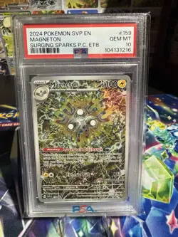 Pokemon TCG Magneton 159 Surging Sparks Center Stamped Promo PSA 10 Gem - Image 1
