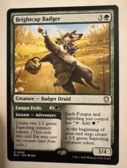 Brightcap Badger 0028 Non Foil Rare Bloomburrow Commander MTG NM - Image 1