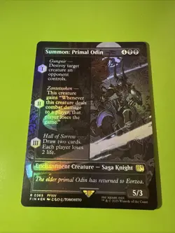 Summon: Primal Odin (Borderless) Final Fantasy Foil Card, MTG NM Rare 0365 - Image 1