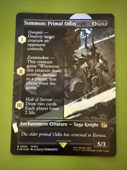 Summon: Primal Odin (Borderless) Final Fantasy Foil Card, MTG NM Rare 0365 - Image 2
