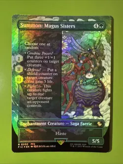 Summon: Magus Sisters (Borderless) Final Fantasy Foil MTG Magic The Gathering - Image 1
