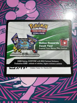 Pokemon Raichu Tin Hidden Fates TCG Onlie Code Card-Sent Via eBay Message *FAST* - Image 1