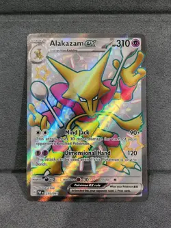 Pokemon Card TCG - Alakazam ex 215/091 Ultra Rare Shiny Paldean Fates Near Mint - Image 1