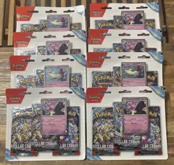 Stellar Crown Scarlet & Violet Pokemon TCG 3 Blister Pack X 8 - Image 1