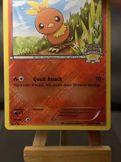 Pokemon Card Torchic 12/111 STAFF Crosshatch Holo City Championships Promo LP - Image 3