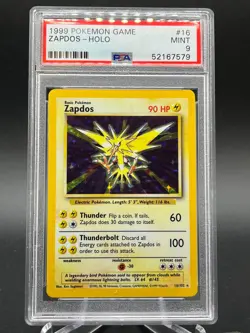 1999 Pokemon Game Zapdos HOLO #16 Base Set | PSA 9 MINT - Image 1