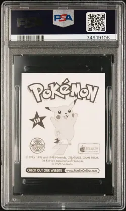 1999 MERLIN POKEMON #S29 ASH & PIKACHU-PRISM PSA 10 - Image 2