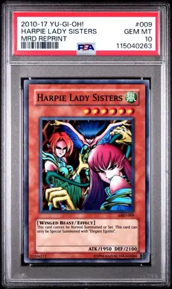 2010 Yu-Gi-Oh! Harpie Lady Sisters Metal Raiders MRD Reprint Super Rare PSA 10 - Image 1