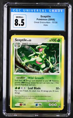Pokemon Card SCEPTILE Holo Rare #8 Great Encounters CGC 8.5 NM/MINT+ - Image 1