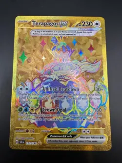 Pokemon TCG Terapagos EX Gold Hyper Rare Card 173/142 Stellar Crown - Image 1