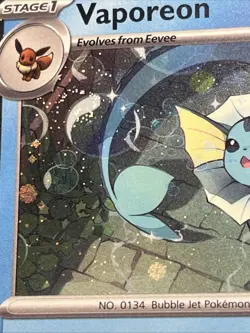Vaporeon 168 Sv: Scarlet & Violet Promo Cards Cosmos Holo with Two Swirls - Image 2