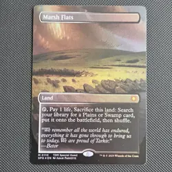 MTG: Marsh Flats Borderless Foil M0110 Tarkir Dragonstorm [Near Mint] - Image 1