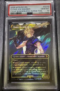 Cloud Ex-SOLDIER (Surge Foil) MTG: Final Fantasy (PSA 10 💎 Mint) - Image 1