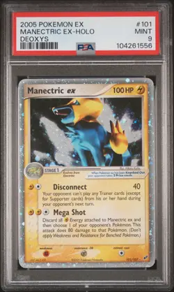 2005 POKEMON EX DEOXYS #101 MANECTRIC EX-HOLO PSA 9 - Image 1