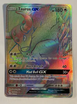 Pokemon TCG Tauros GX Sun & Moon Base Set 156/149 Holo Secret Rare NM - Image 1