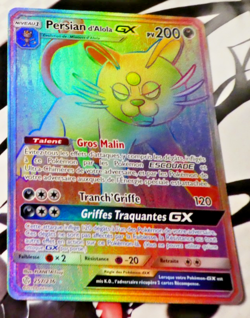 POKEMON FRANCAISE CARD HOLO CARTE Persian d’Alola GX 257/236 SL12 FR NM 2019 - Image 1