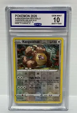 Kangaskhan Pokemon 2020 Darkness Ablaze 133/189 Rev-Holo CCG 10 Gem Mint - Image 1