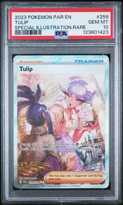 2023 POKEMON PAR EN-PARADOX RIFT #259 TULIP SPECIAL ILLUSTRATION RARE PSA 10 - Image 1