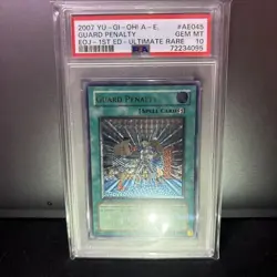 YuGiOh Guard Penalty PSA10 Asia Ultimate Rare EOJ-AE045 Japanese Card - Image 1