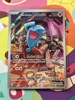 TCG Pokemon Team Rocket's Wobbuffet 203 Sv: Scarlet & Violet Promo Cards Holo - Image 1