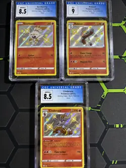 2021 Pokemon Shining Fates Scorbunny Cgc8.5 Raboot Cgc9 Cinderace Cgc8.5 - Image 1