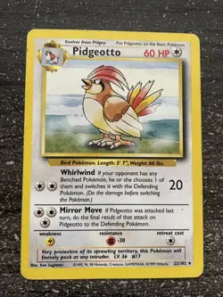 PIDGEOTTO / ROUCOUPS RARE - POKEMON 22/102 BASE SET ENGLISH - Image 1