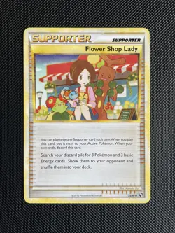 Flower Shop Lady 74/90 Heart Gold Soul Silver Undaunted Pokemon Card TCG - LP/NM - Image 1