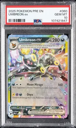 2025 POKEMON PRE EN-PRISMATIC EVOLUTIONS #060 UMBREON EX PSA 10 - Image 1