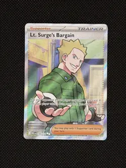 Pokemon TCG LT. SURGE’S BARGAIN 170/132 Mega Evolution Ultra Rare - Image 1