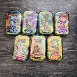 Pokemon TCG 7 X Prismatic Evolutions Mini Tins- 14 Booster Packs- All New/Sealed - Image 1
