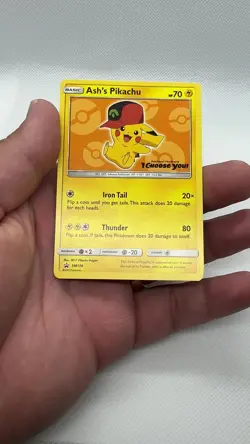 Pokemon Pikachu TCG Ash's Pikachu SM110 Promo Card Sun & Moon Rare VLP - Image 2