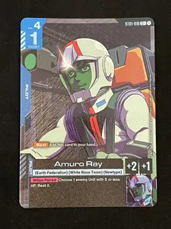 Gundam Card Game Foil Amuro Ray ST01-010 C+ Alt Art - Image 1