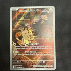 Team Rockets Meowth Destined Rivals Illustration Card 203/182 NM Condition - Image 1